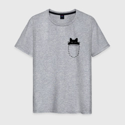 Кот в кармане – Мужская футболка хлопок с принтом купить со скидкой в -20%