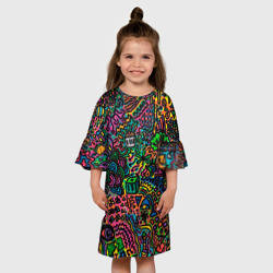 Детское платье 3D Кислотные узоры психоделика - фото 2