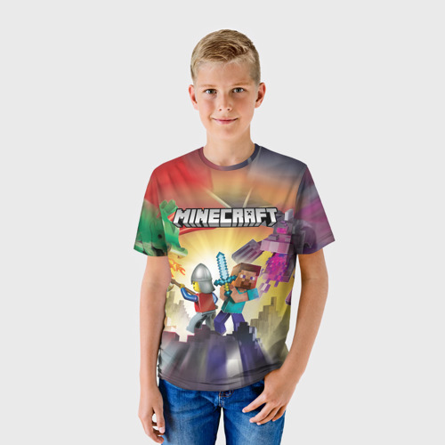 Детская футболка 3D с принтом MINECRAFT | МАЙНКРАФТ (Z), фото на моделе #1