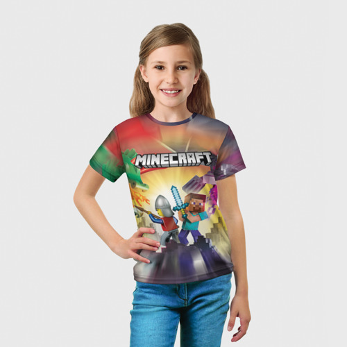 Детская футболка 3D с принтом MINECRAFT | МАЙНКРАФТ (Z), вид сбоку #3