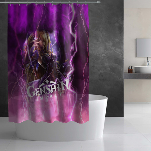 Штора 3D для ванной Геншин Импакт Фишль - фото 2