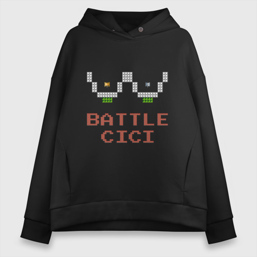 Женское худи Oversize хлопок Battle cici, цвет черный