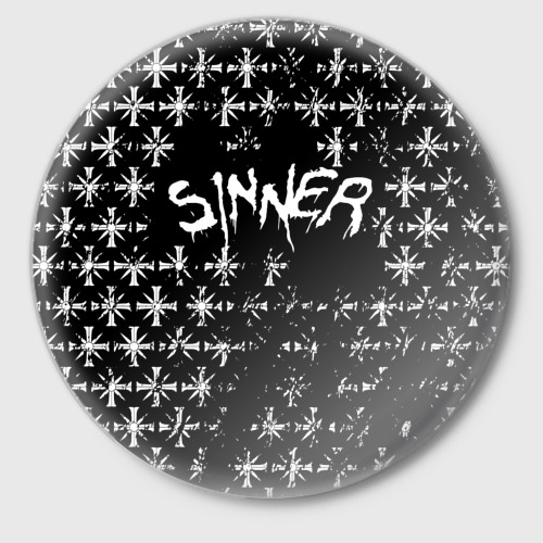 Значок с принтом Far Cry 5 грешник sinner, вид спереди №1