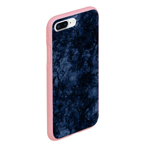 Чехол для iPhone 7Plus/8 Plus матовый с принтом Темно-синяя текстура камня, вид сбоку #3