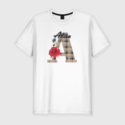 Мужская футболка хлопок Slim Алфавит имя Алиса