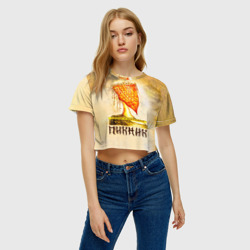 Женская футболка Crop-top 3D Говорит и показывает - пикник - фото 2