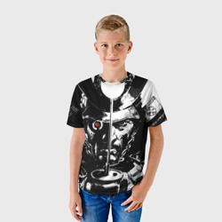Детская футболка 3D Самурай чб Лого +спина - фото 2