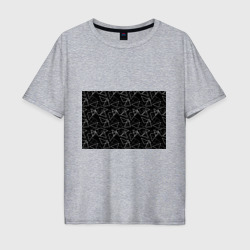 Мужская футболка хлопок Oversize Черно-белый геометрический узор 