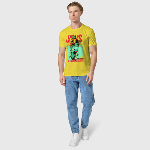 Мужская футболка хлопок с принтом Корабль и акула, вид сбоку #3