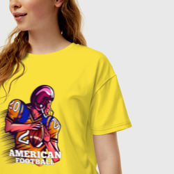 Женская футболка хлопок Oversize Американский футбол - фото 2
