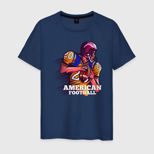 Мужская футболка хлопок Американский футбол, цвет темно-синий