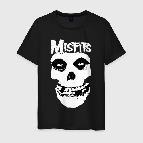 Мужская футболка хлопок Misfits skull, цвет черный