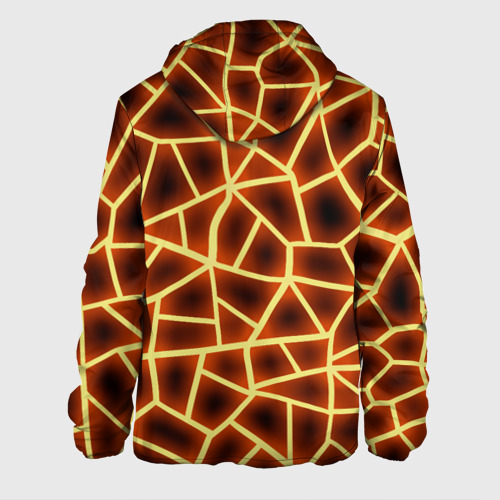 Мужская куртка 3D с принтом Огненная геометрия, вид сзади #1