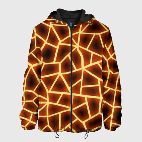 Мужская куртка 3D с принтом Огненная геометрия, вид спереди #2