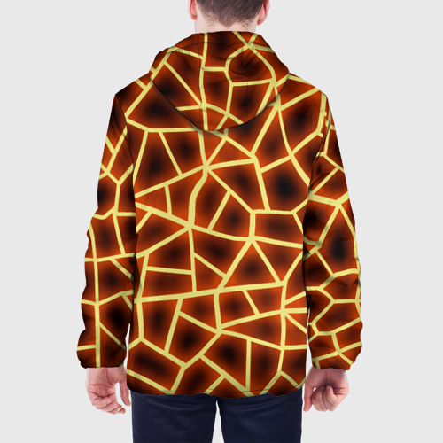 Мужская куртка 3D с принтом Огненная геометрия, вид сзади #2