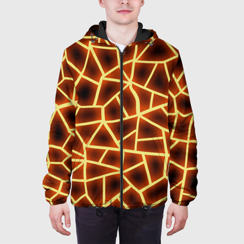 Мужская куртка 3D с принтом Огненная геометрия, вид сбоку #3