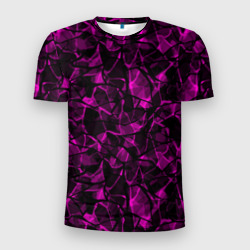 Мужская футболка 3D Slim Абстрактный узор бордового цвета 