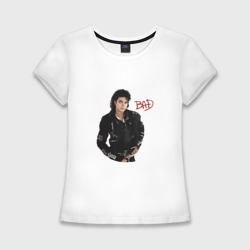 Женская футболка хлопок Slim Bad. Майкл Джексон