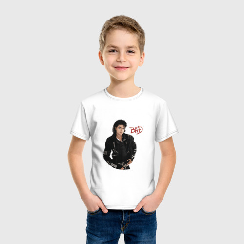 Детская футболка хлопок Bad. Майкл Джексон, цвет белый - фото 3
