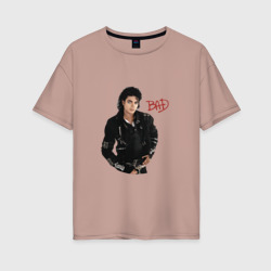 Женская футболка хлопок Oversize Bad. Майкл Джексон