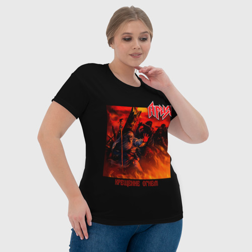 Женская футболка 3D Ария - крещение огнем, цвет 3D печать - фото 6