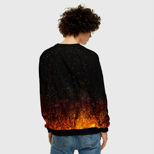 Мужской свитшот 3D Ария в огне, цвет черный - фото 4