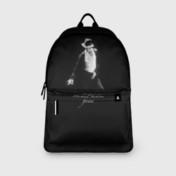 Рюкзак с принтом Майкл Джексон Билли Джин для любого человека, вид спереди №3. Цвет основы: белый