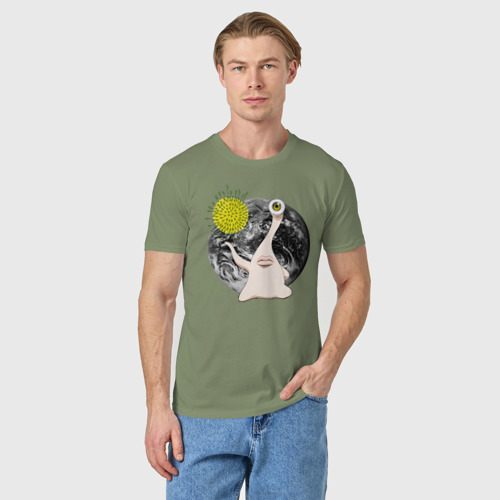 Мужская футболка хлопок Миги, цвет авокадо - фото 3
