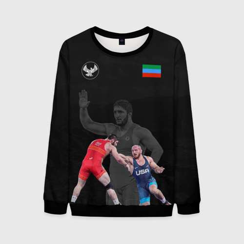 Мужской свитшот 3D с принтом Dagestan wrestling team, вид спереди #2