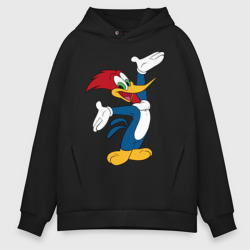 Мужское худи Oversize хлопок Дятел Вуди позирует