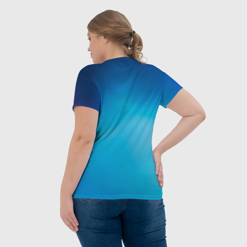Женская футболка 3D с принтом Пикник в руках Великана, вид сзади #2
