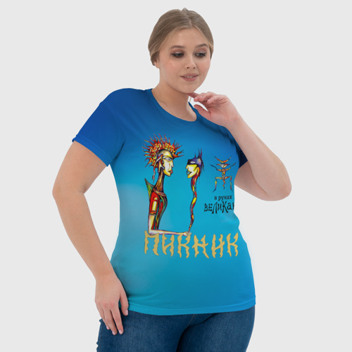 Женская футболка 3D с принтом Пикник в руках Великана, фото #4