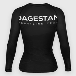 Рашгард с принтом Dagestan wrestling Uguev для любого человека, вид сзади №1. Цвет основы: белый