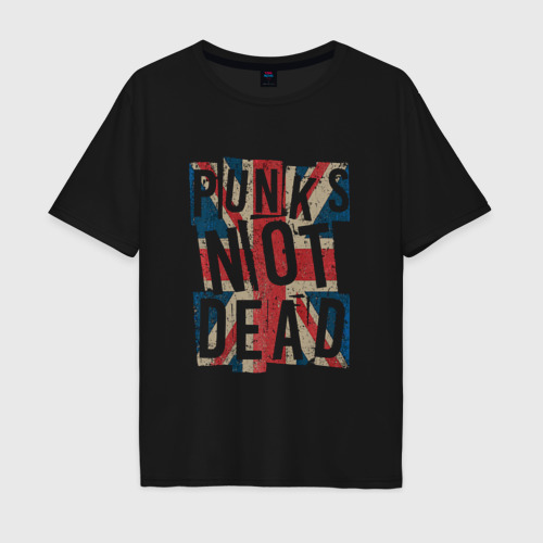 Мужская футболка хлопок Oversize с принтом Punks not dead, вид спереди #2