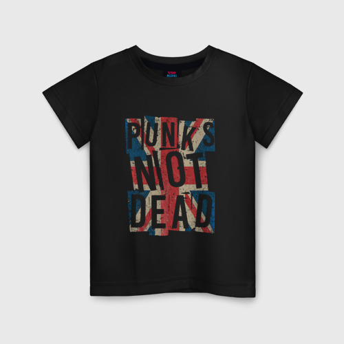 Детская футболка хлопок с принтом Punks not dead, вид спереди #2