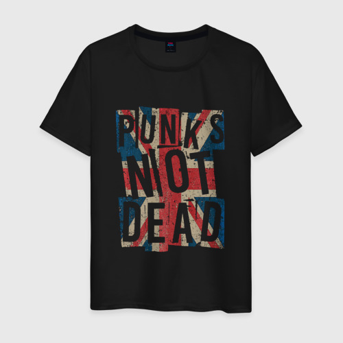 Мужская футболка хлопок Punks not dead, цвет черный