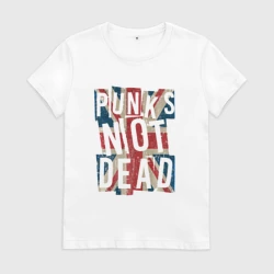 Женская футболка хлопок Punks not dead