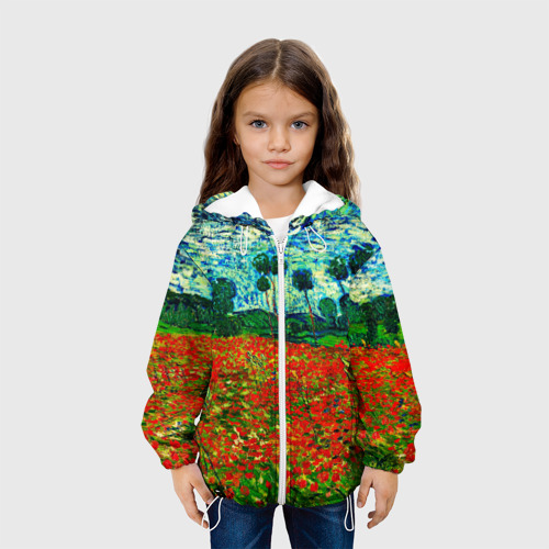Детская куртка 3D Поле с маками, Ван Гог, цвет белый - фото 4