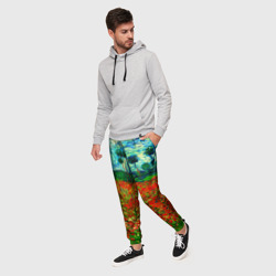 Мужские брюки 3D Поле с маками, Ван Гог - фото 2