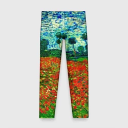 Детские леггинсы 3D Поле с маками, Ван Гог