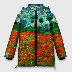 Женская зимняя куртка Oversize Поле с маками, Ван Гог