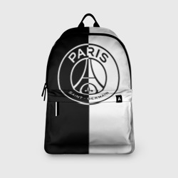 Рюкзак с принтом ФК ПСЖ PSG black & white для любого человека, вид спереди №3. Цвет основы: белый