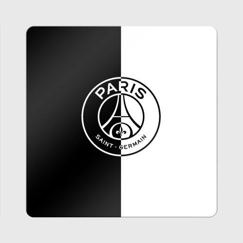 Магнит виниловый Квадрат ФК ПСЖ PSG black & white