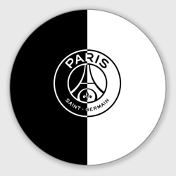 Круглый коврик для мышки ФК ПСЖ PSG black & white