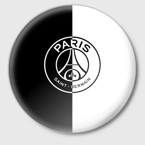 Значок ФК ПСЖ PSG black & white, цвет белый