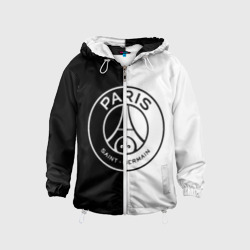 Детская ветровка 3D ФК ПСЖ PSG black & white