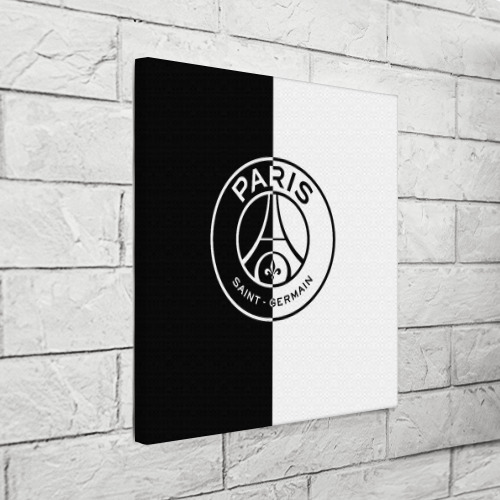 Холст квадратный ФК ПСЖ PSG black & white, цвет 3D печать - фото 3