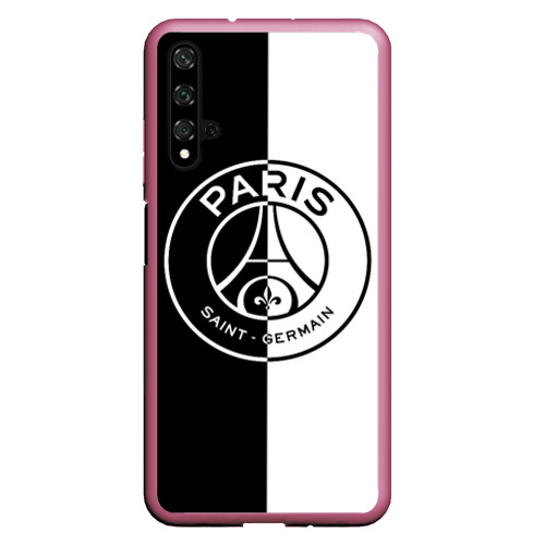 Чехол для Honor 20 ФК ПСЖ PSG black & white, цвет малиновый