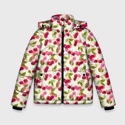 Зимняя куртка для мальчиков 3D Спелые красные и розовые вишни