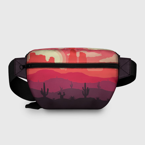 Поясная сумка 3D с принтом Пустыня, вид сзади #1